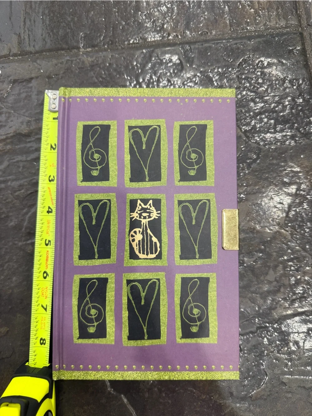 Vintage Markings Ani Allen Purple Cat Heart Music Journal